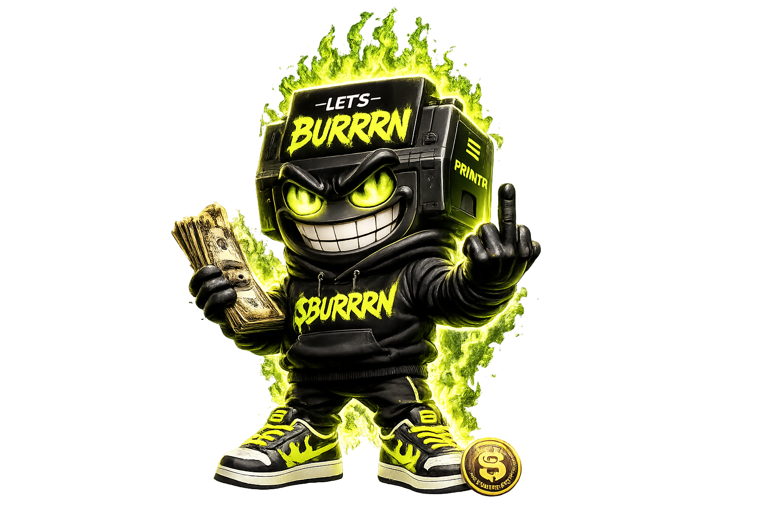 Burrrn mascot